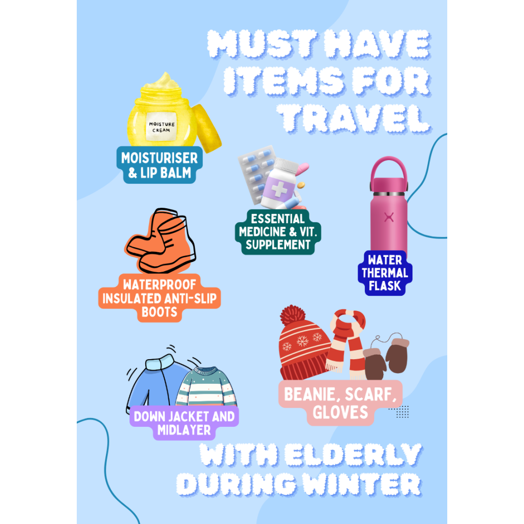 5 essential items elderly must bring when travel to cold countries