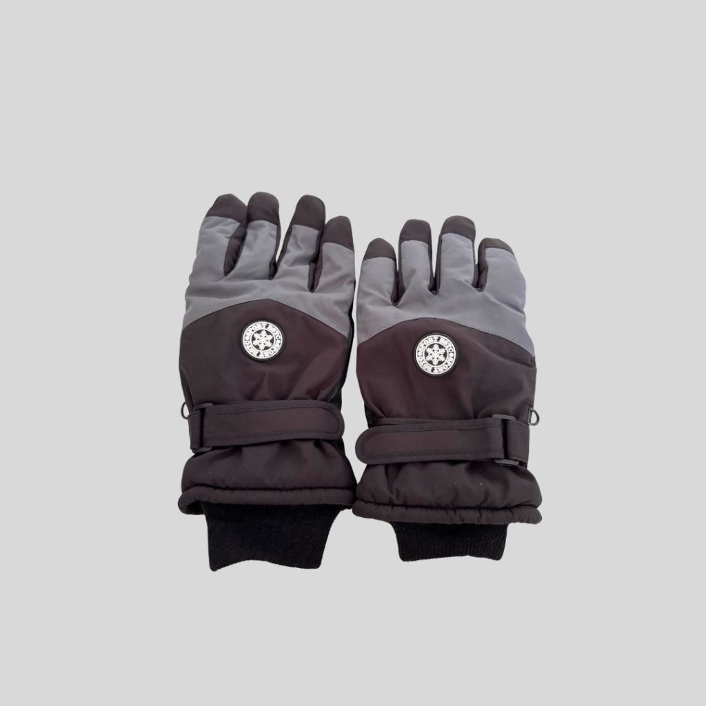 black grey ski gloves suitable Japan, korea, china, winter trip/ski travel