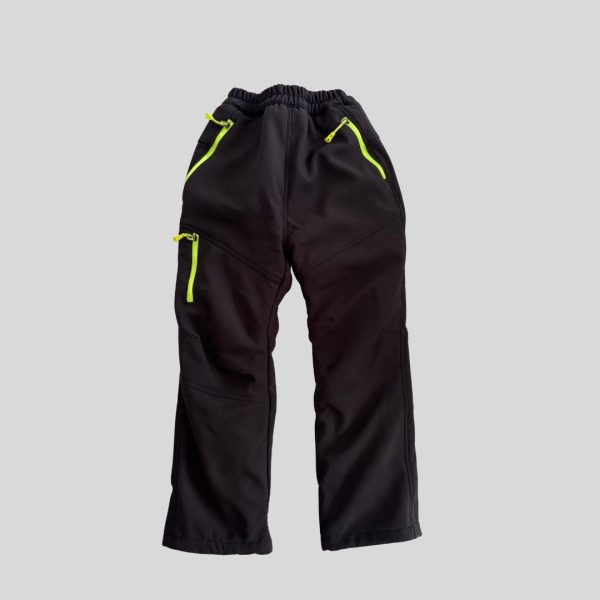 Black kid wool insulated winter pants suitable for Japan, Korea, China ski trip
