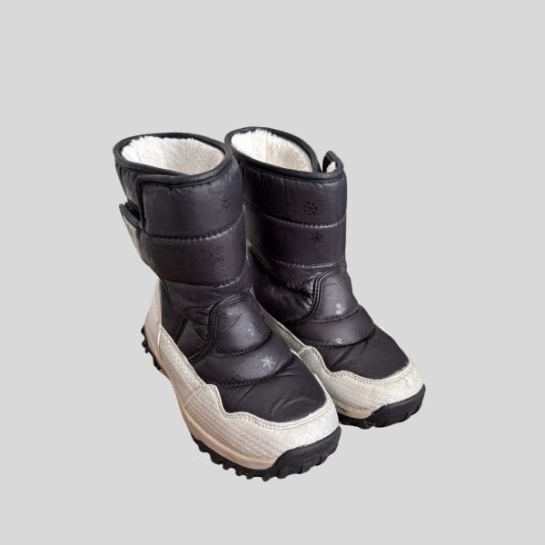 Coga black waterproof fleece insulated snow boots suitable for Japan, Korea, China winter trip