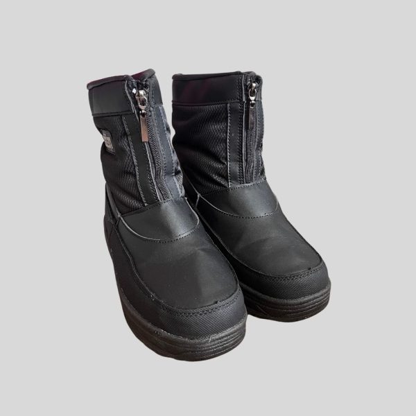 High black middle zipper waterproof snow boots suitable for Hokkaido, China, Europe snow trip