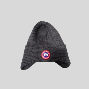 Canada Goose ear covered grey beanie suitable Japan, korea, china, winter trip/ski travel