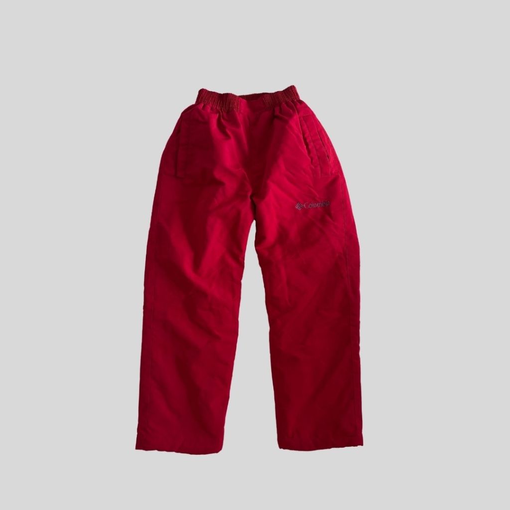 Columbia red waterproof winter pants suitable for Japan, Korea, China ski trip