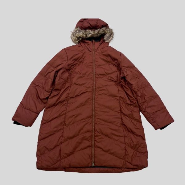Eddie Bauer red brick light down parka suitable for Japan, China, Korea, Europe winter trip