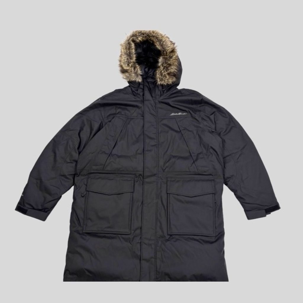 Eddie Bauer Black plus size waterproof superior parka jacket suitable for Harbin, Scandinavia winter trip