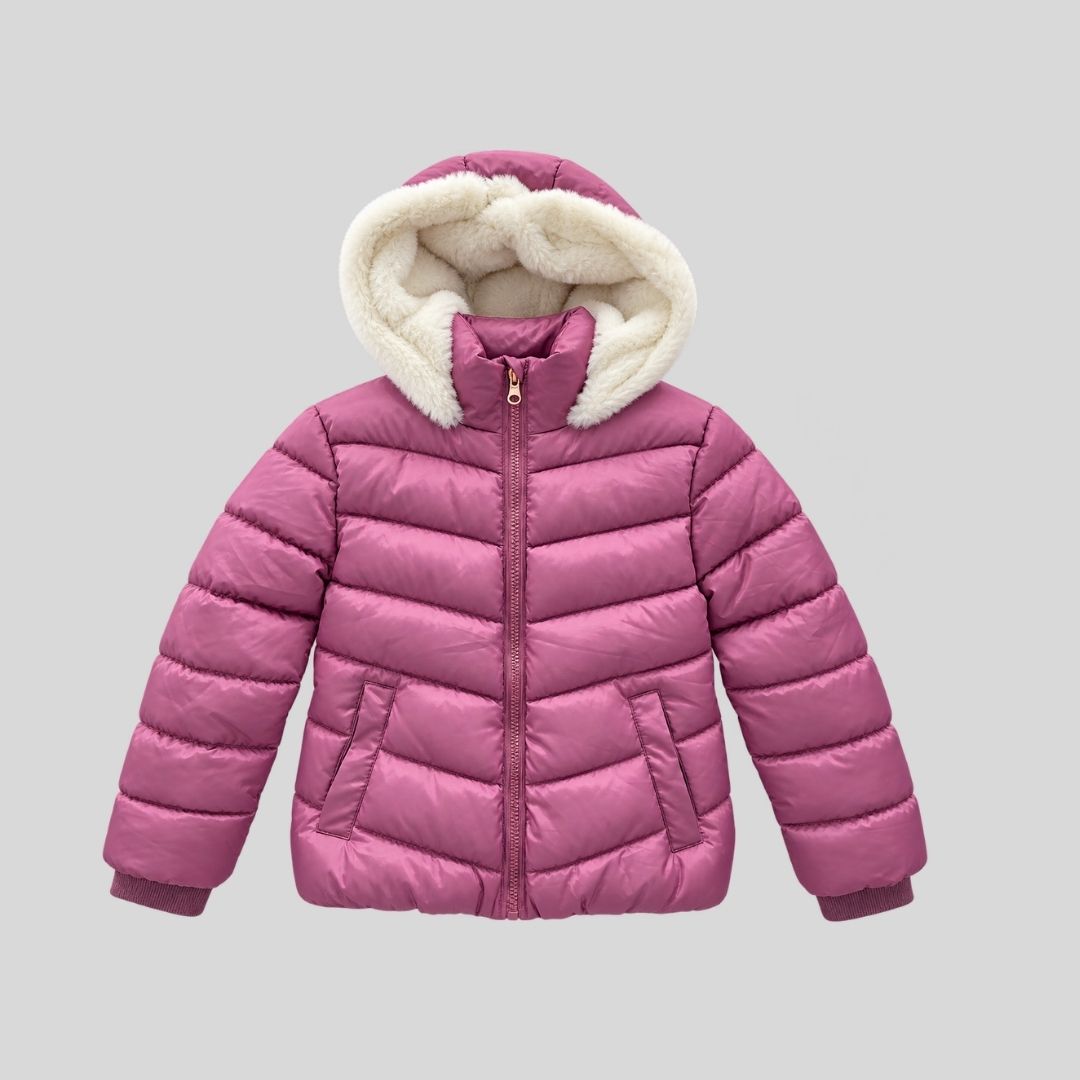 Pink Padded Fleece Lined Jacket 3 Girl pink jacket for winter trip