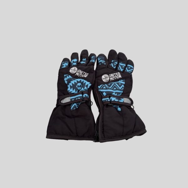Japan black kid ski gloves suitable for ski trip