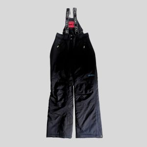 O'neill black waterproof suspender ski pants suitable for snow and ski travel