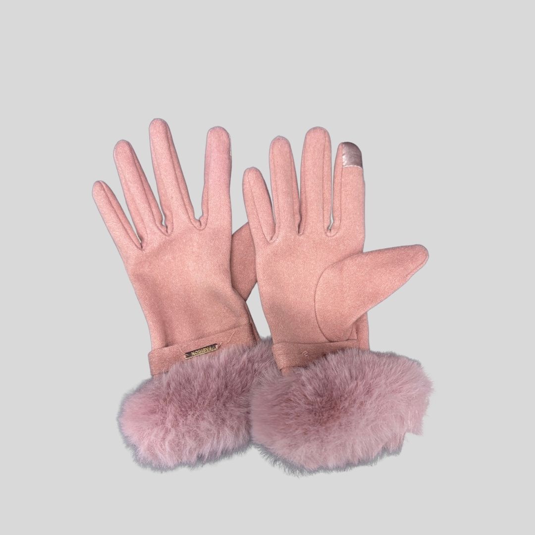 Pink Autumn gloves suitable for mild winter trip to Japan, Korea, China, Europe