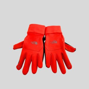 The North Face orange autumn gloves for autumn/winter trip