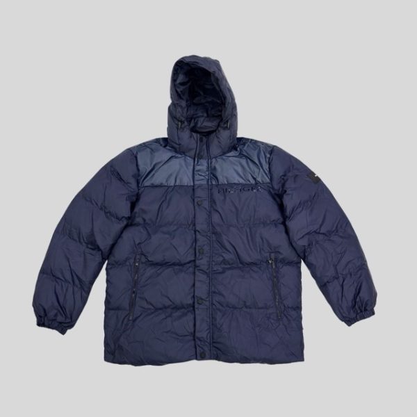 Tommy Hilfiger Navy blue plus size waterproof down jacket suitable for Japan, Korea, China, Europe, Harbin, Scandinavia, New Zealand winter trip