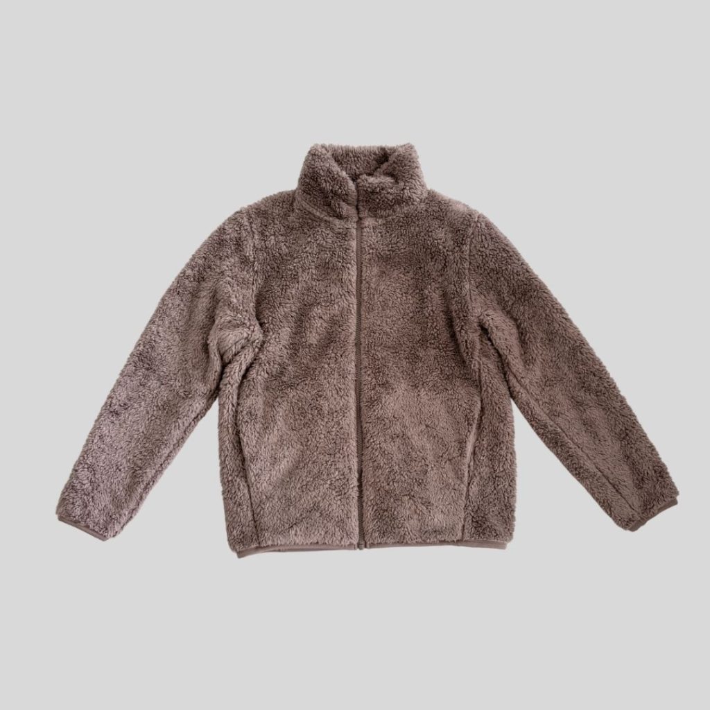 Uniqlo dark grey fleece jacket suitable for mid layer or autumn