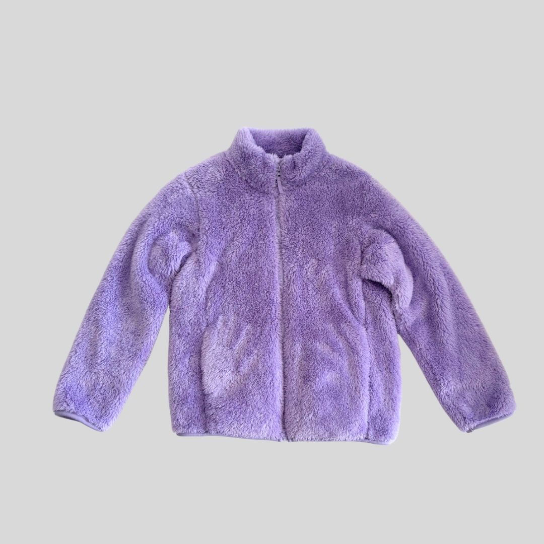 Kids Uniqlo Fleece Jacket 3 Uniqlo purple fleece jacket suitable for mid layer or autumn