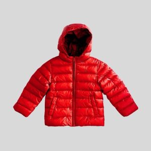 UCB red hooded waterproof down jacket suitable for Japan, Korea, Europe autumn/winter trip
