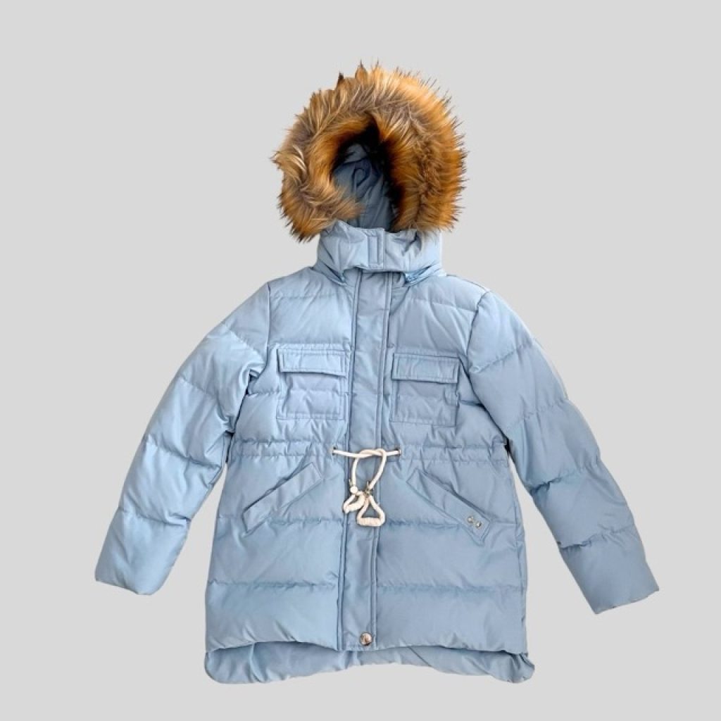 Winter Time blue waterproof down jacket suitable for Japan, Korea, China, Europe winter trip