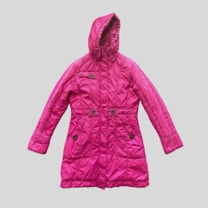Winter Time pink waterproof parka jacket with hood for Japan, Korea, China, Europe winter travel
