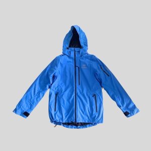 Arc'teryx blue waterproof hooded winter jacket for Harbin, Lapland and Scandinavia winter travel