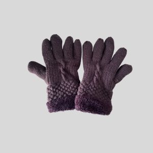 Brown thick knitted gloves suitable Japan, korea, china, winter trip/ski travel