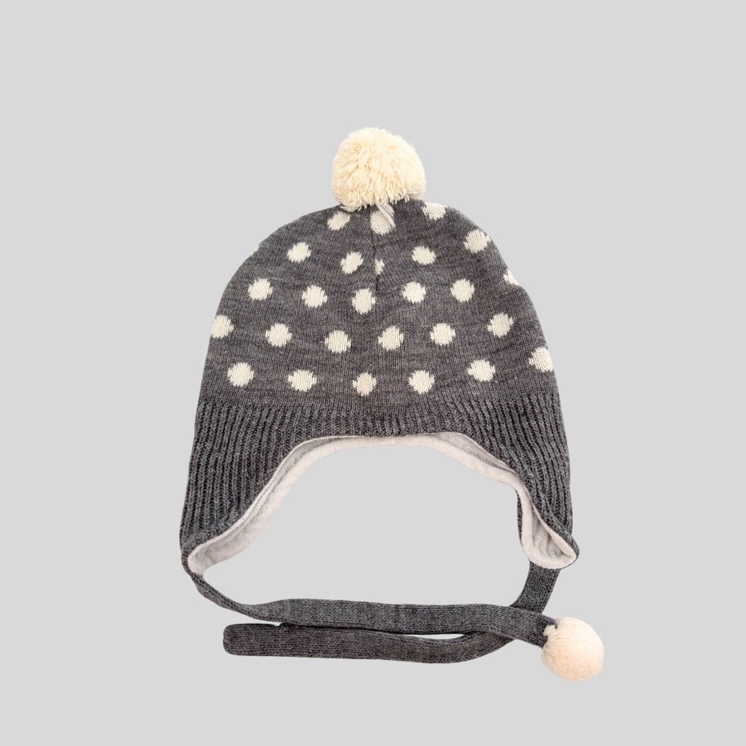 Toddler Grey Polka Beanie (3-4Y) 3 Grey toddler winter hat suitable for winter trip