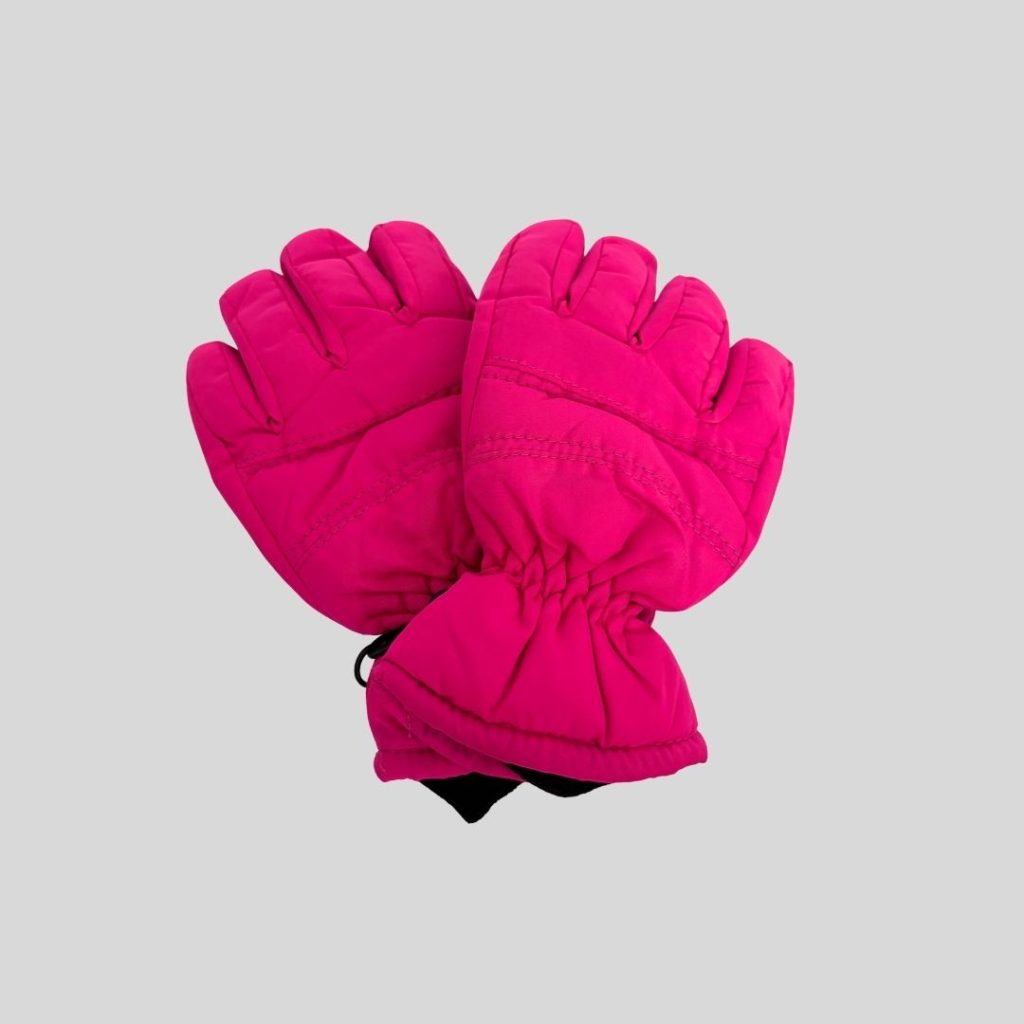Pink toddler ski gloves suitable for ski trip